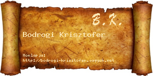 Bodrogi Krisztofer névjegykártya